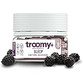 Troomy Sleep Gummies for Easy Sleeping, 2.5mg Melatonin, Great Tasting Black Raspberry, Gummies for Adults and Kids, Reishi Mushroom, Restful Sleep, 30 Count