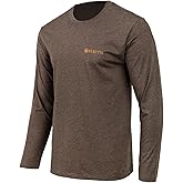 Beretta Men's Walk Em Casual Durable Multi-Purpose Comfortable Cotton Blend Ribbed Crew Neck Long Sleeve T-Shirt with Logo