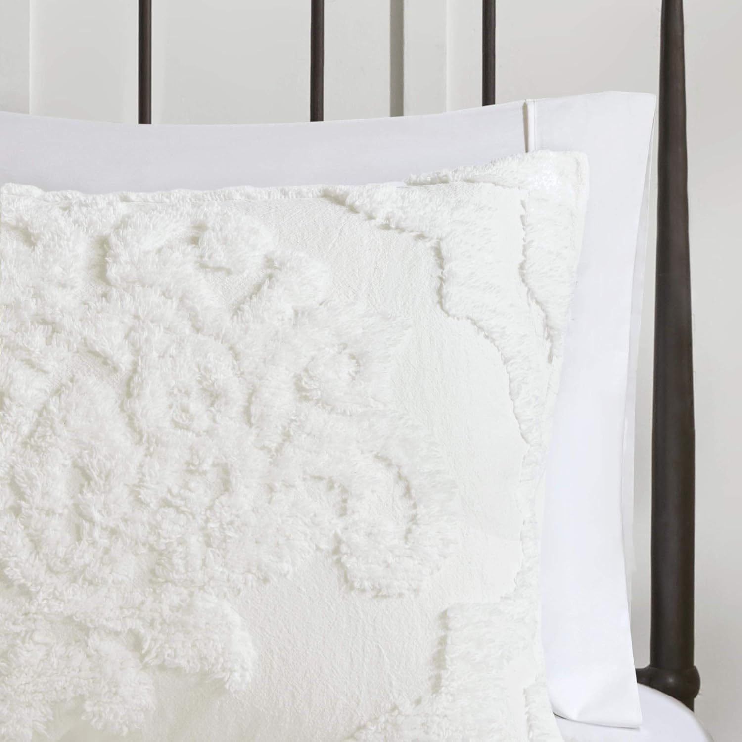 Madison Park Season Bedding Set, Matching Shams, King/Cal King(104"x92"), Viola, Damask White: Home & Kitchen