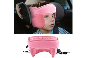 vocheer Baby Car Seat Head Support Band, Adjustable Carseat Sleep Nap Aid Holder Belt Head Protection Strap for Kids 1-5 Years Old Pink