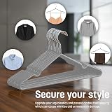 KEPLIN 20x Premium Rubber Coated Metal Hangers Heavy Duty Grey view 6