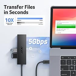 Acer USB C Hub 4 Ports, Multiple USB 3.0 Hub, USBC