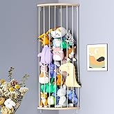Zayysoha Corner Stuffed Animal Storage Zoo, Large Adjustable Solid Wood Plush Toy Organizer, Hanging Stuffie Holder Shelf & Cage with Engraved Dinosaur Star Moon for Kids Nursery Playroom