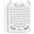 Christian Bible Verses Wall Decor Our Father Prayer Wall Decor The Lords Prayer Wooden Hanging Sign Scripture Wall Art for Home Living Room Bedroom Home Wall Decor 8x10 Inches Religious Gift