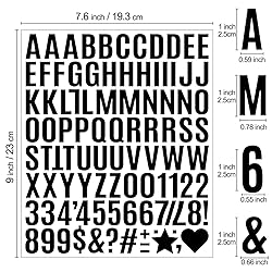 YNHAY 1960Pcs Waterproof 1" Vinyl Alphabet & Number