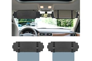 AUTIORA Sun Visor Extender for Car, Visor Extender Sun Blocker, Sun Visor Extension with Anti-Glare Lens Blocks UV & Sunlight, Adjustable Car Sun Visor for Safe Driving (2 Pack)