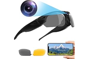 ZTCOLIFE Superior Camera Glasses, WiFi Video Glasses HD 1080P, Camera Sports Sunglasses with Polarized UV380 Lens for Climbing, Cycling, Camping, Running, Traveling