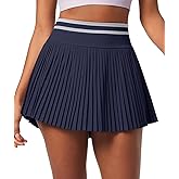 Ewedoos Pleated Tennis Skirt with Shorts Seamless High Waisted Skirt for Women Golf Athletic Skirt Skorts with Pocket
