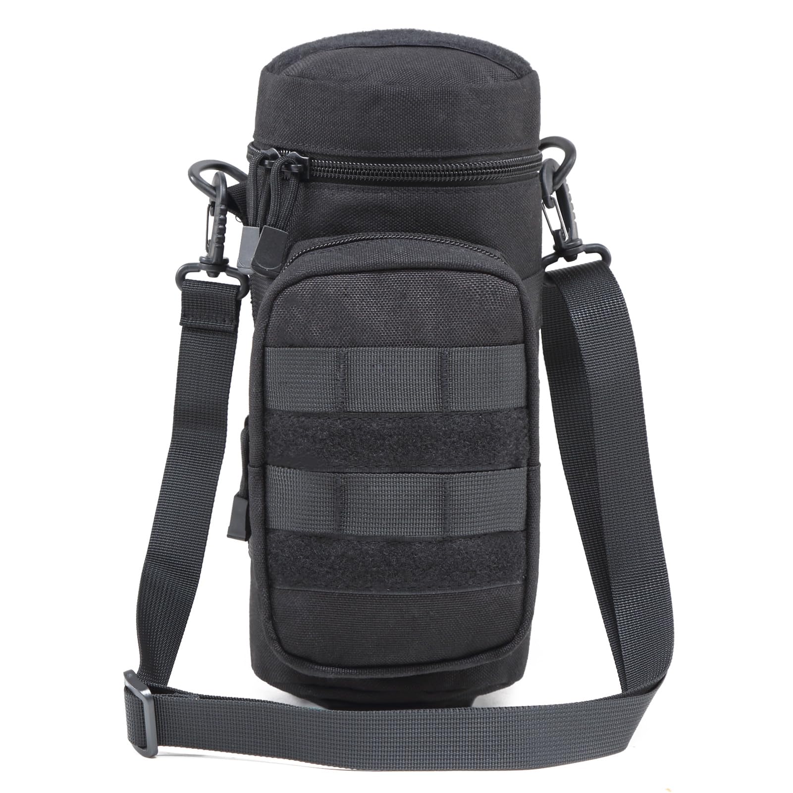 Azarxis Bottle Pouch Molle Bottle Holder Holster Military Carrier Bag Adjustable Detachable Tactical with Webbing (Black)