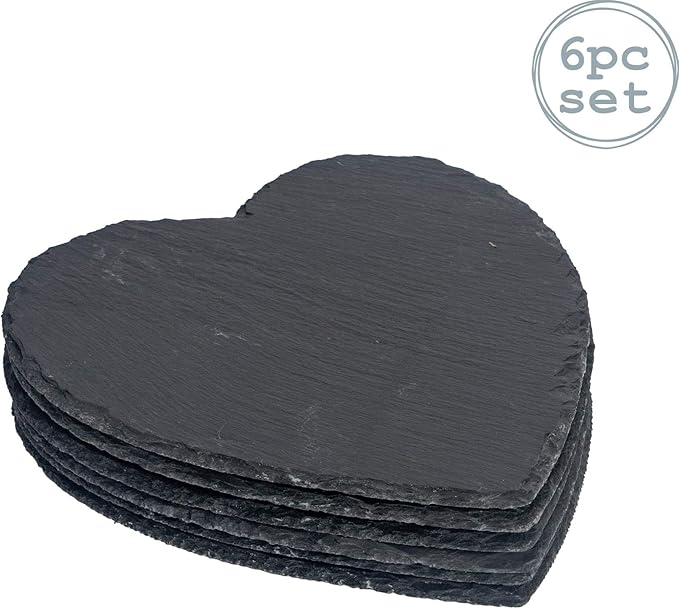 Argon Tableware Heart Shaped Natural Slate Placemats Amazon.co.uk