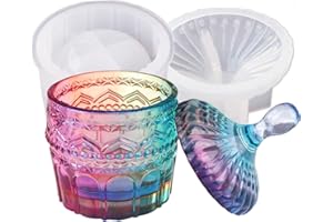 WEHOUS Resin Jar Mold with Lid Silicone Box Mold for Epoxy Resin Casting DIY Storage Bottle Jewelry Trinket Container Candle Holder Flower Pot Resin Crafts Kits Home Decor Gift