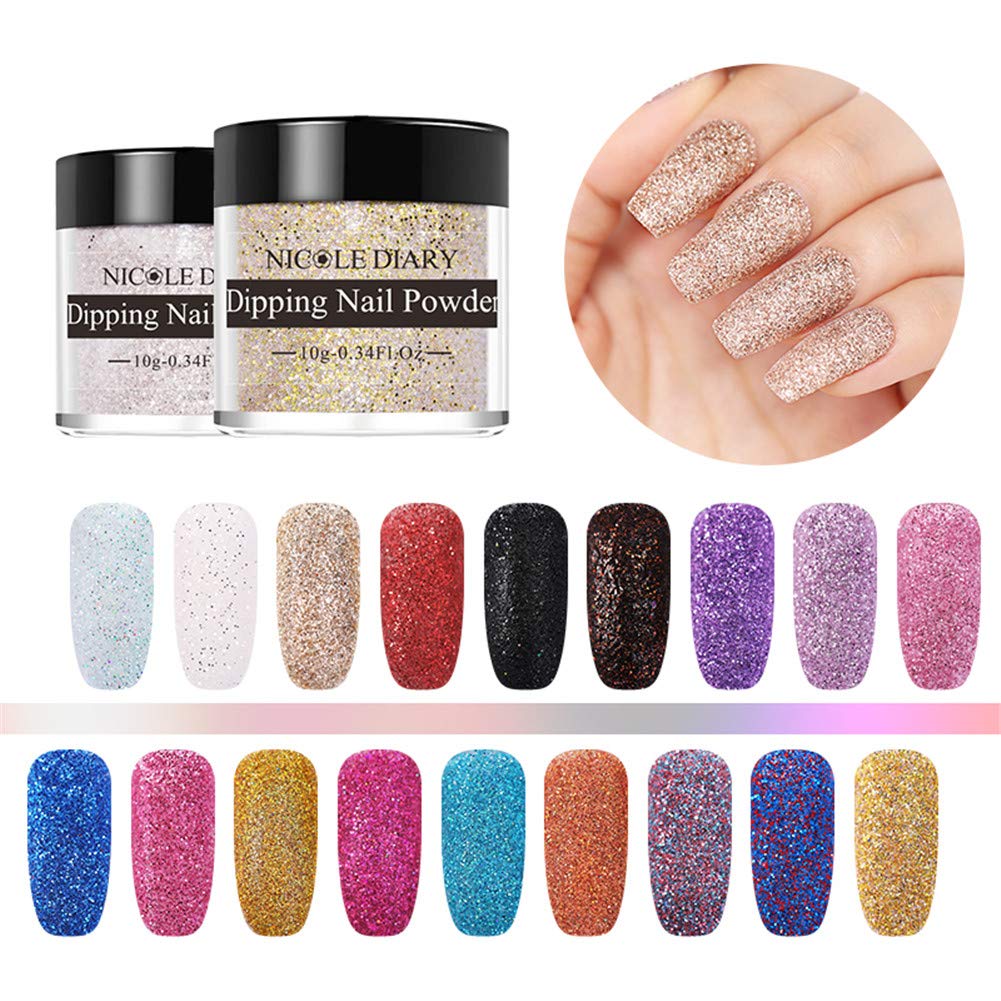 NICOLE DIARY dipping nail powder Nail Starter Kit French dip nail powders System UV/LED Light