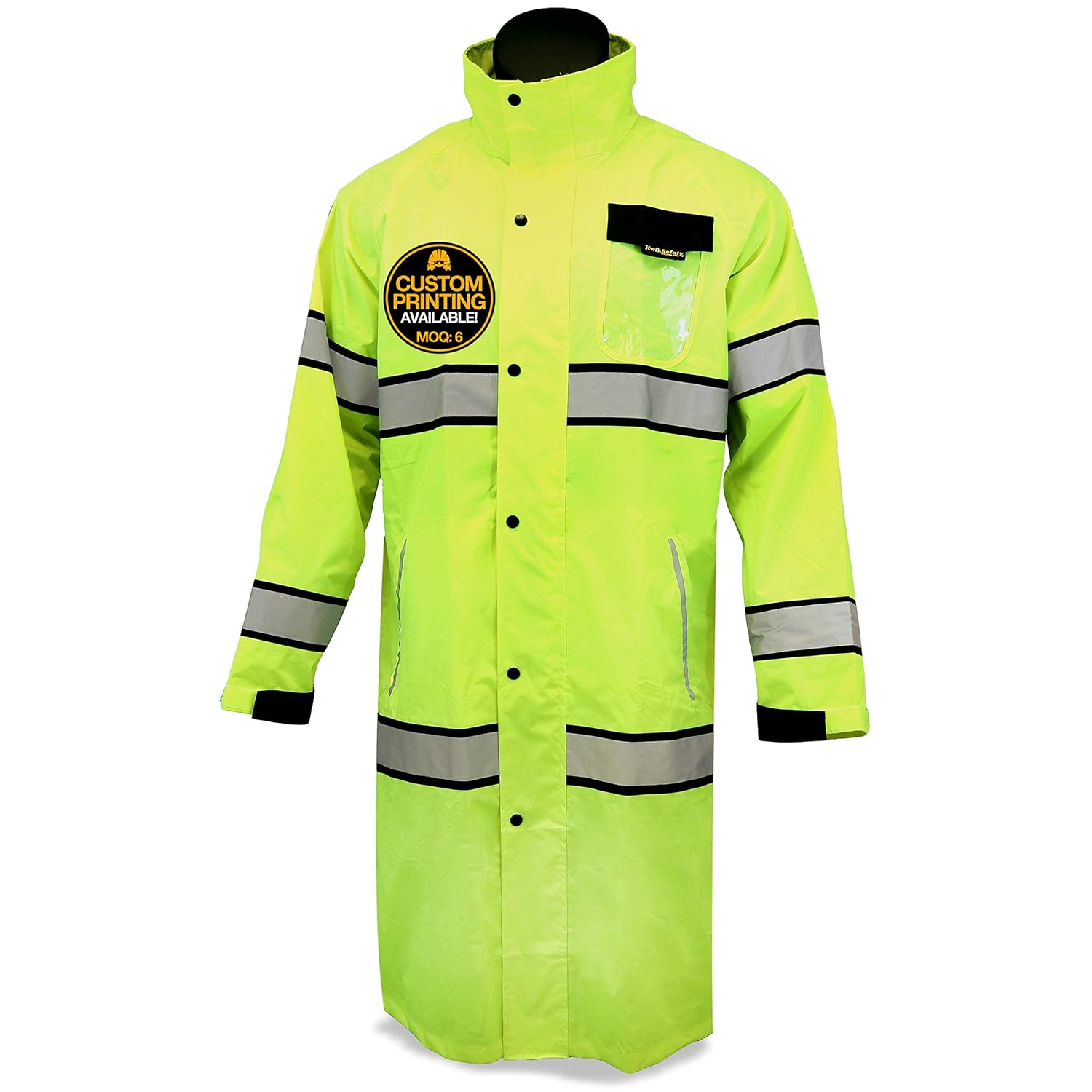 KwikSafety (Charlotte, NC) TORRENT Class 3 Safety Trench Coat High Visibility Waterproof