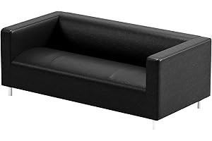 SOFA PRO The PU Leather Klippan Loveseat Sofa Cover Replacement is Made Compatible for IKEA Klippan Loveseat Sofa Slipcover. (Black PU Leather)