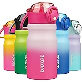 BJPKPK Insulated Water Bottle 14oz Stainless Steel Water Bottles with Straw and Carry Handle Double Wall Metal Thermal Flask,Cherry Blossom