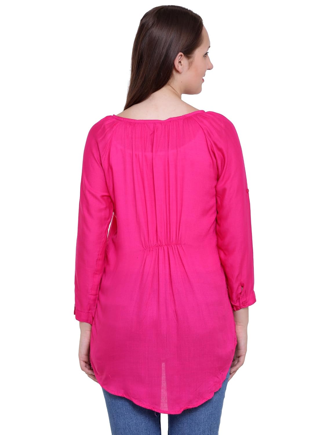 papsara pink rayon women long top