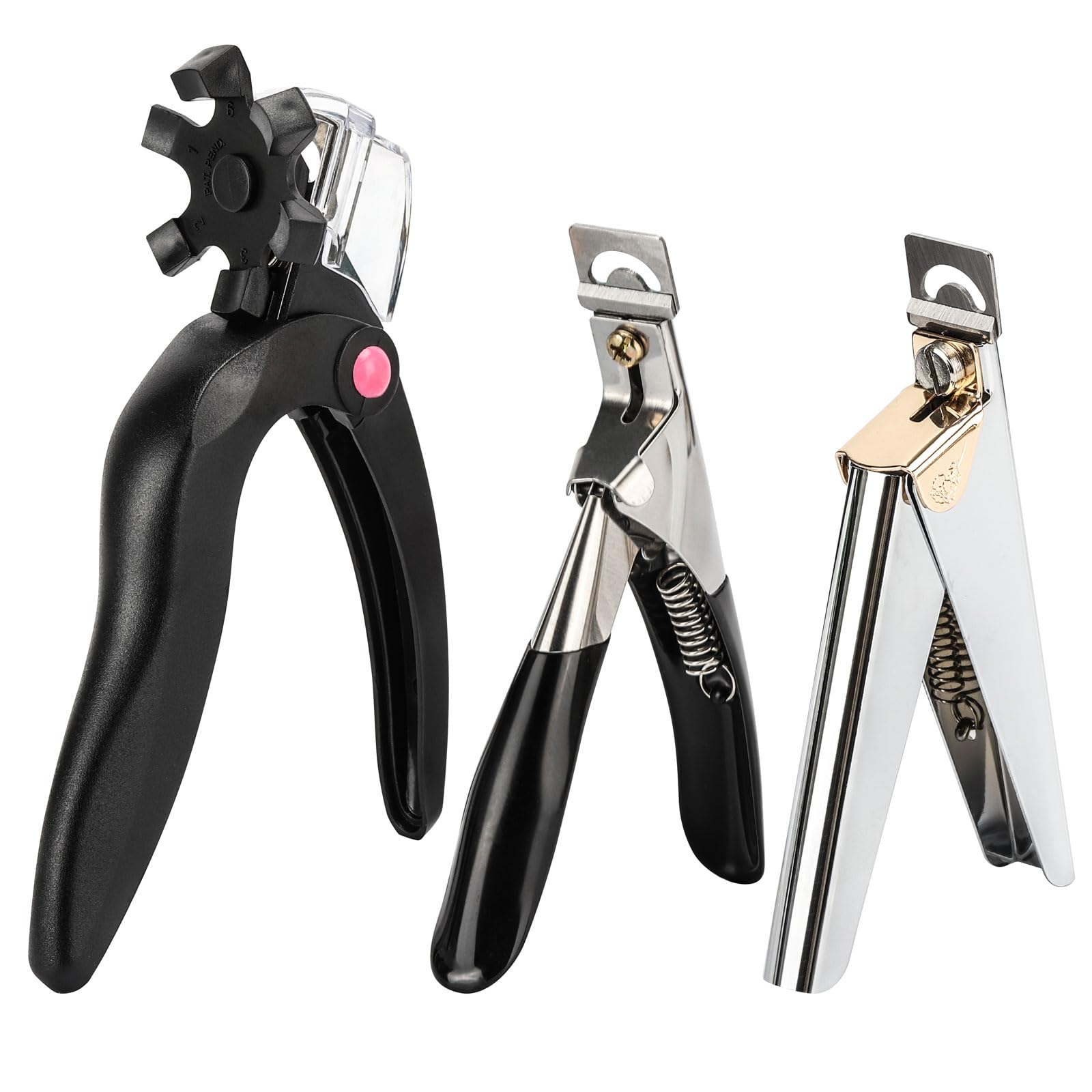 Photo 1 of 3 Pieces Acrylic Nail Clippers, Adjustable Nail Tip Cutter with Sizer and Catcher, Stainless Steel False Nail Clipper for Acrylic Nails with Length Nail Clippers for Acrylic Nails with Length Measure