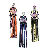 Day of the Dead Sugar Skull Hanging Decorations (3 piece set - hangs 3 feet) dia de los muertos party decorations