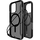 BodyGuardz Ace Pro Compatible with iPhone 16 Pro Case - Shockproof Cover with 18FT Drop Tested - Compatible with MagSafe - Wireless Charging - Responsive Buttons - Orange/Ombre (Smoke/Black)