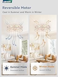 LEDIARY 20" Caged Ceiling Fan with Light, Small