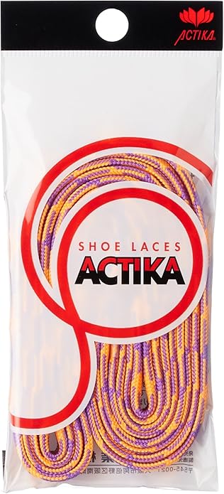 Amazon アクティカ 日本製 ファッション平細靴ひも 110cm 8mm幅オレンジ パープル Actika アクティカ 靴ひも