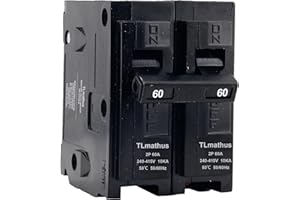 TLmathus 60 Amp 2 Pole Type QP Circuit Breaker Plug-in Mount Standard MCB Thermal Magnetic Protection, 10KA 120/240V, Compatible with Siemens PL and ES Series Load Centers(2P 60A)