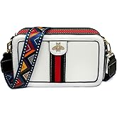 Beatfull Designer Crossbody Bag Bee Shoulder Purse for Women Trendy Wide Strap Camera Clutch PU Leather Handbag