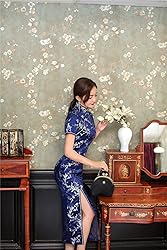 Shanghai Story Short Sleeve Long Qipao Brocade