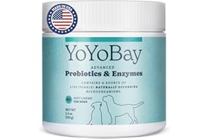 YOYOBAY Probiotics for Dogs, for Gut Health and Digestive Health, Yeast Balance, Immune Support, Dog Probiotics and Digestive Enzymes, Over 1 Billion CFUs, 60 Soft Chews