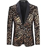 Cloudstyle Mens One Button Sequin Dress Suit Jacket Party Festival Tuxedo Sport Coat