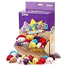 Chiwava 60PCS 4.1'' Furry Cat Toy Mice Rattle Small Mouse Kitten Interactive Play Assorted Color