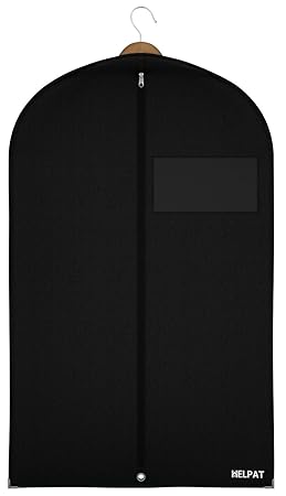 Premium Kleidersack mit Sichtfenster - 100 x 60 cm - atmungsaktive Kleiderhülle / Anzughülle / Anzugsack aus hochwertigem, wa