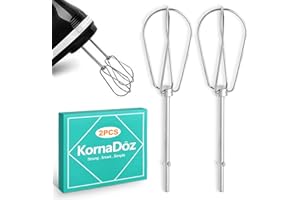 KornaDoz 2 Pack Heavy Duty Stainless Steel Hand Mixer Beaters, Replacement Attachments for 9-Speed Electric Handheld Mixers, 