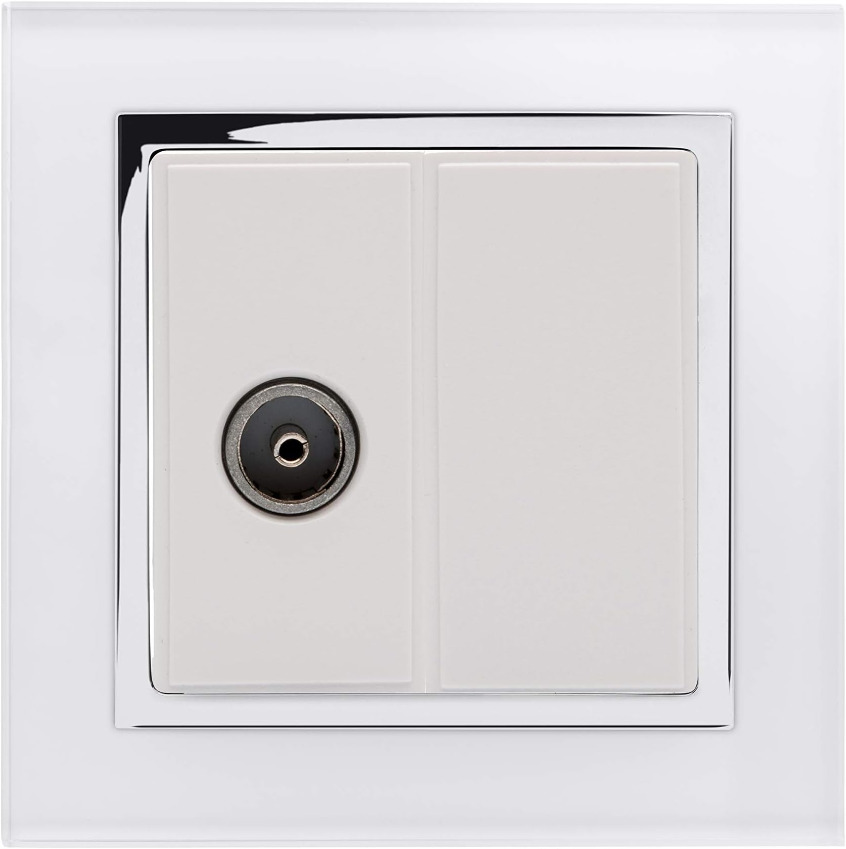RetrotouchWhite TV Socket (Chrome Trim) - SKU04351