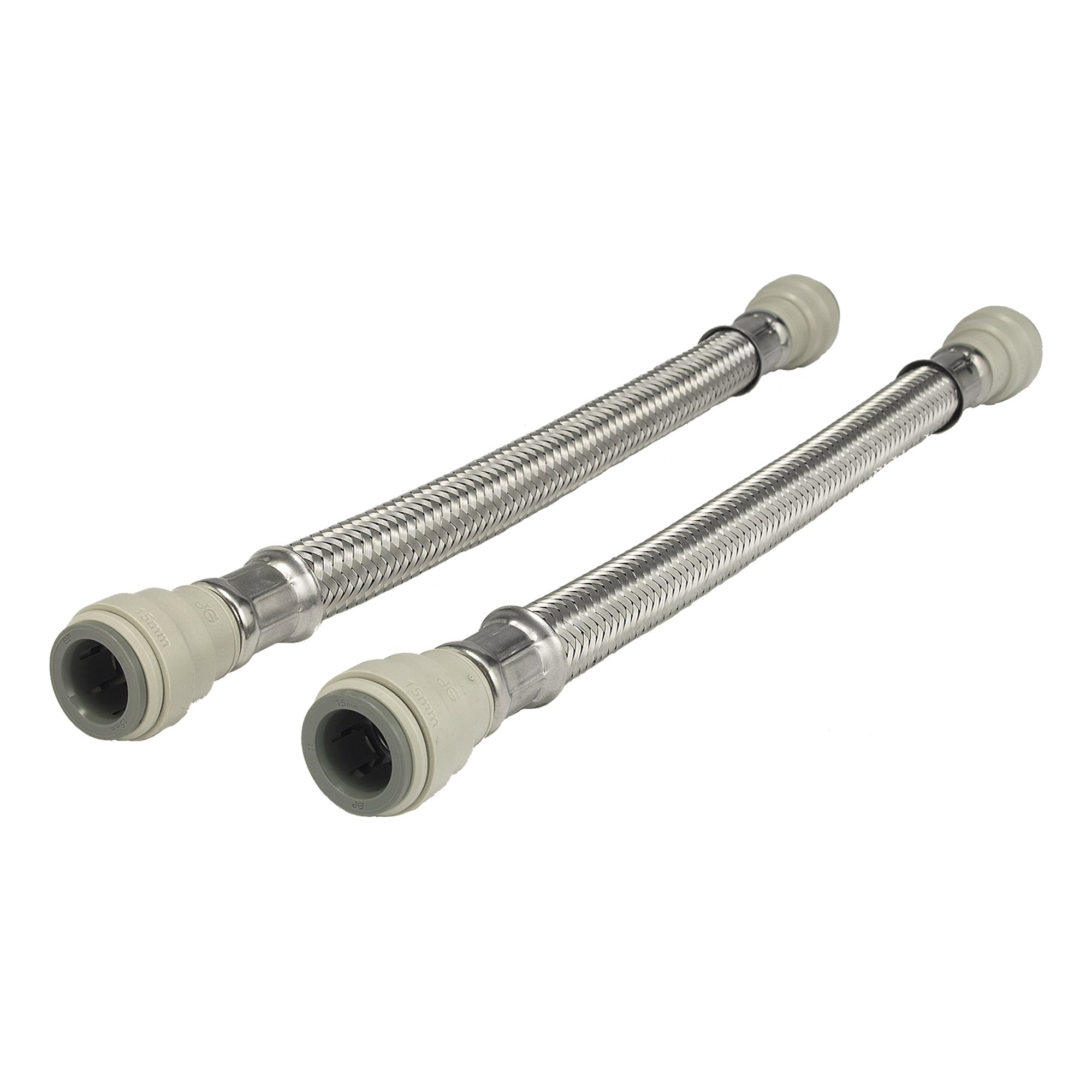 JG Speedfit FLX17P Flexible Hose, Silver, 15 x 15-300 mm, Set of 2 Pieces