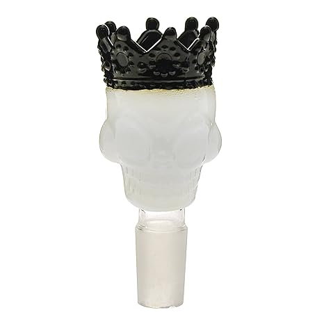 Skull King Bong Köpfchen 18,8 Wasserpfeifen Kopf (Weiß / Schwarz) - head&nature Bong-Kollektion