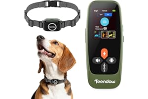 Teendow T800 Pro Wireless Dog Fence, Electric Dog Fence with Remote Control, Waterproof & Rechargeable Shock Collar, HD Display, Training & Bark Control