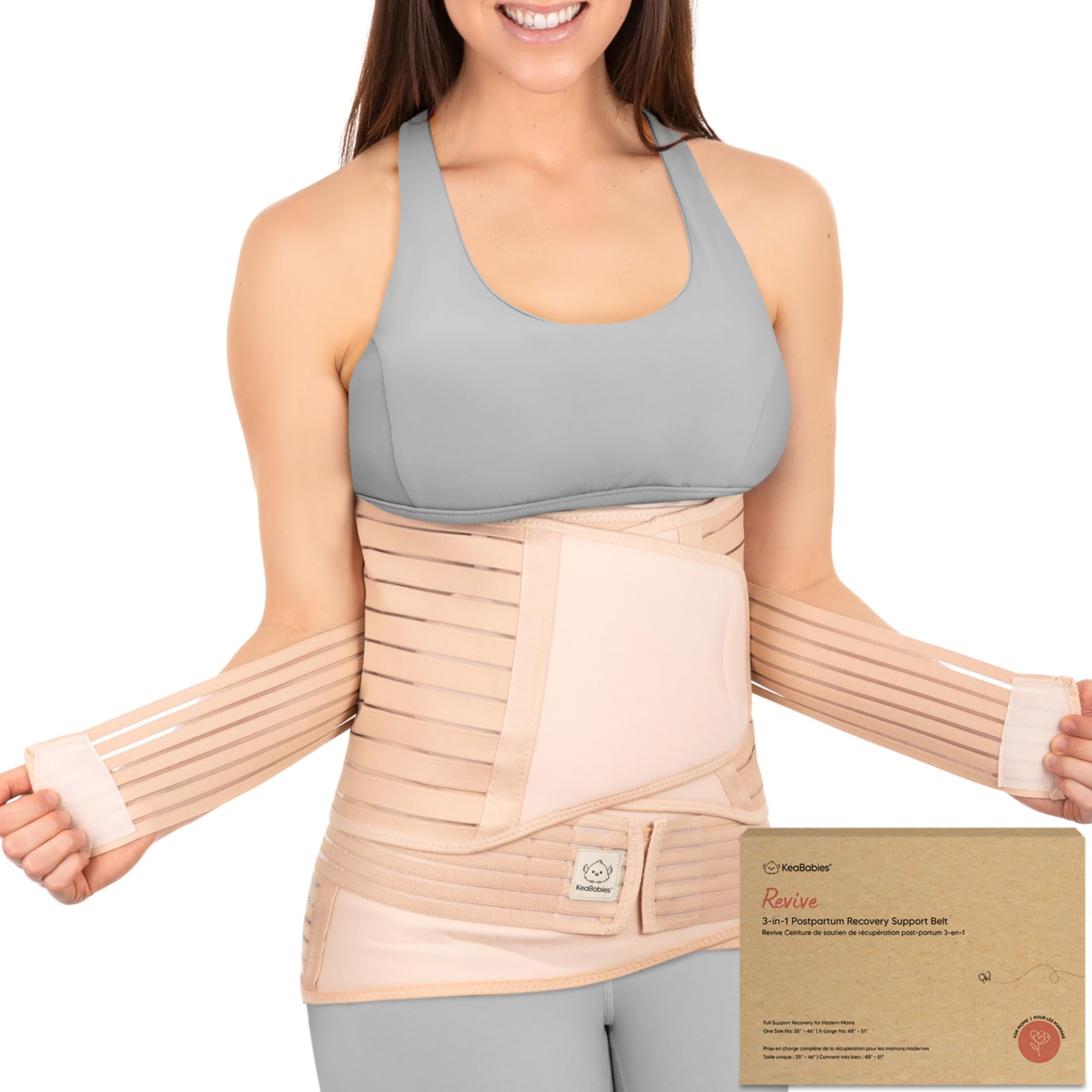Photo 1 of 3 in 1 Postpartum Belly Support Recovery Wrap - Postpartum Belly Band, After Birth Brace, Slimming Girdles, Body Shaper Waist Shapewear, Post Surgery Pregnancy Belly Support Band (Classic Ivory, M/L)