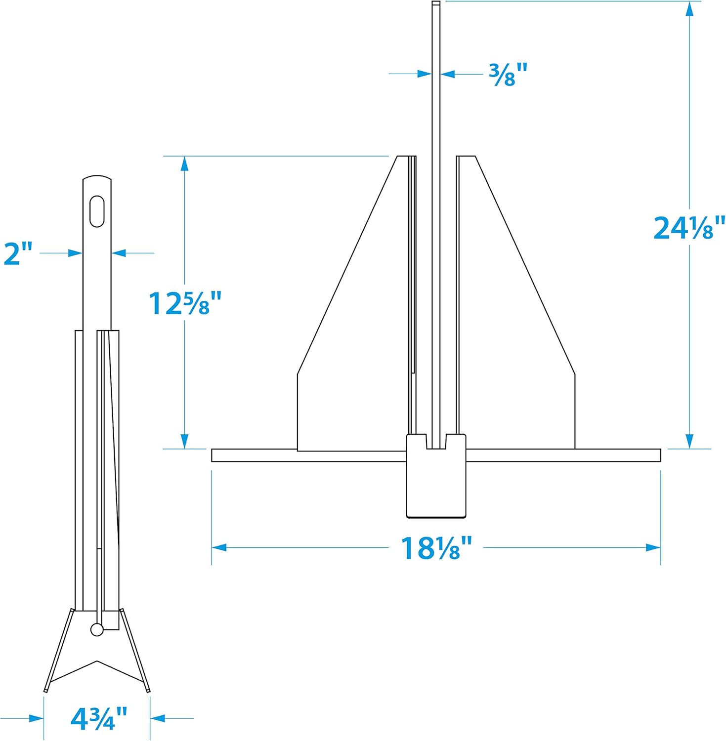 SEACHOICE Hot Dipped Galvanized Deluxe Anchor 8S 41720: Sports & Outdoors