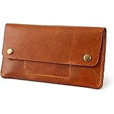 TheAntiq Leather Currency Pouch, Currency Organiser, Dollar Bills Holder, Bills Organizer, Money Envelope with Mobile Pocket, Money Bag For Men & Women (TAN)
