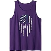 Mens American Patriotism USA Spartan Warrior Patriotic American Tank Top