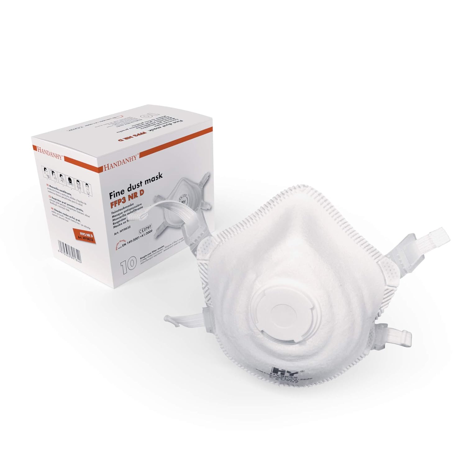 FFP3 Respirator Face Masks with Exhalation Valve (x10) EN 1492001