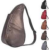 AmeriBag 15" Full-Grain Leather Healthy Back Bag Ergonomic Crossbody Sling for Everyday Use, Travel & Walking Comfort