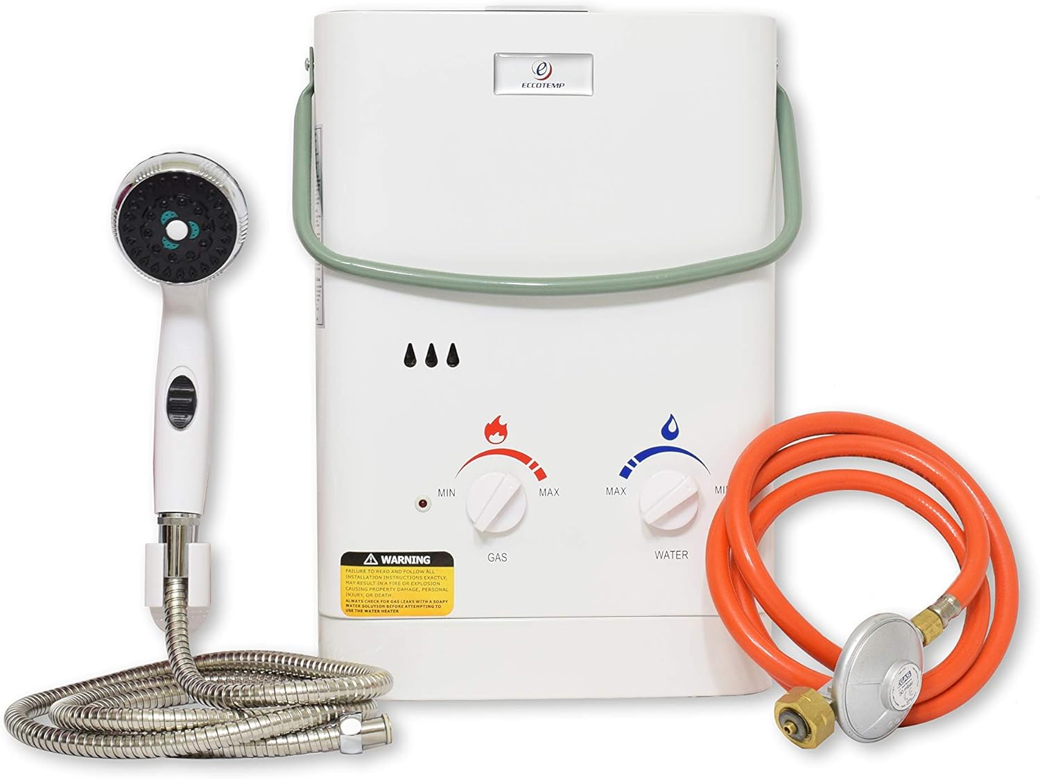 Eccotemp CEL5 6.0 LPM Portable Outdoor Tankless Water Heater, 37 mbar