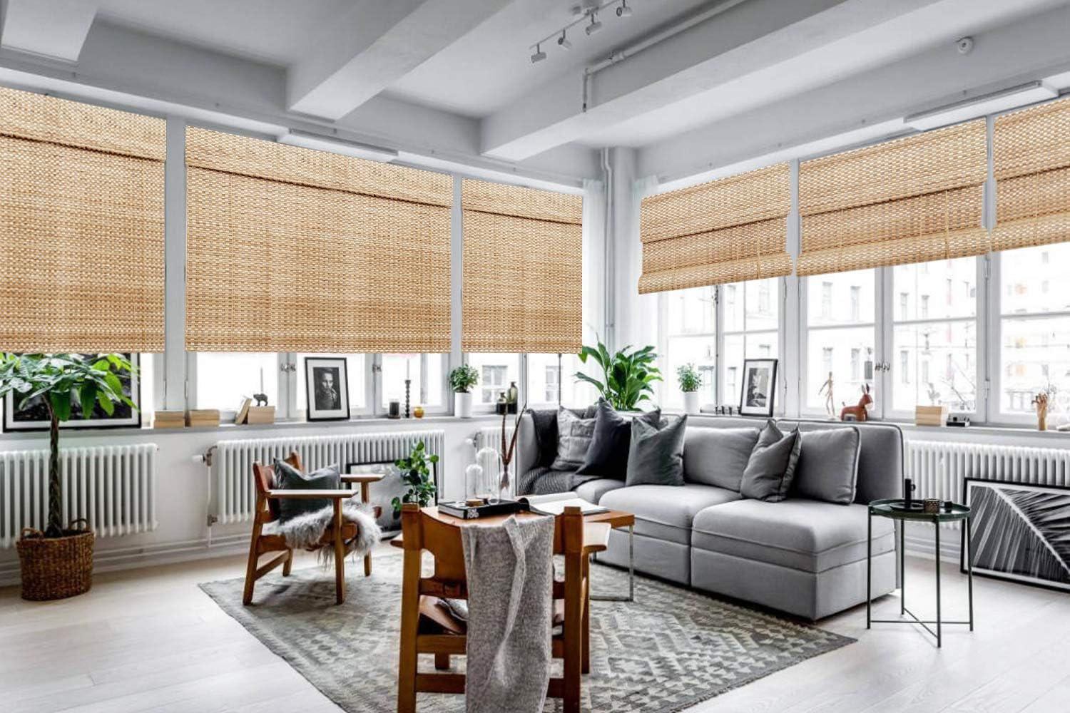 LETAU Wood Window Shades Blinds, Bamboo Light Filtering Custom Roman Shades, New Pattern 9: Home & Kitchen