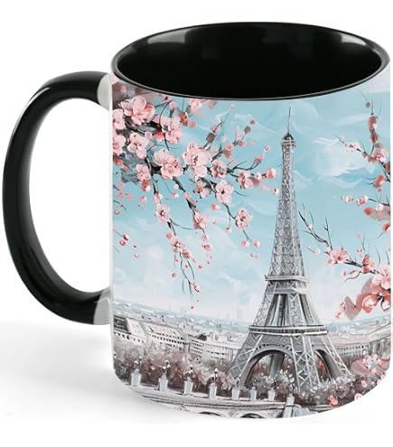 Personalized Paris Eiffel Tower Coffee Mug - Custom Name Ceramic Mug, 11oz Or 15oz, Travel Lover Gift