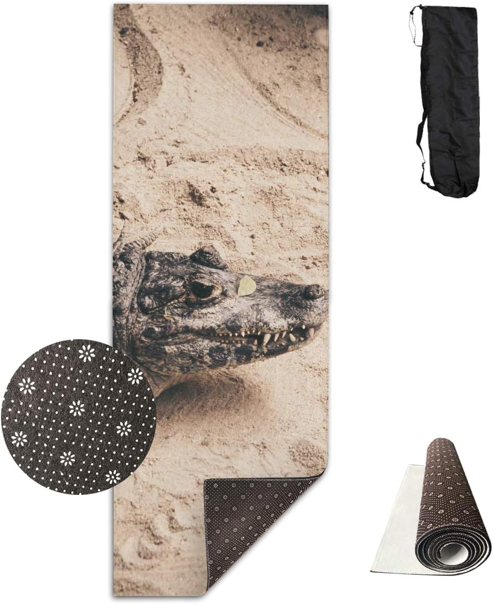Black Crocodile Sand Reptile Yoga Mat Advanced Yoga Mat