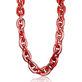 LCPQMZGH Jumbo Plastic Chain Necklace Hip Hop Rapper Gold Chain for Party Costume Accessory, 31.5Inch/35.4Inch/39.4Inch