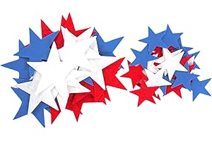 Playfully Ever After 1.5 and 3 inch Combo Size Felt Star Stickers 46pc (Red, White, & Blue)