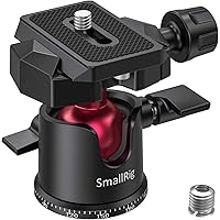 SmallRig Mini Ball Head, Tripod Head Camera 360° Panoramic with 1/4" Screw 3/8" Thread Mount and QR Plate for Arca-Type Metal